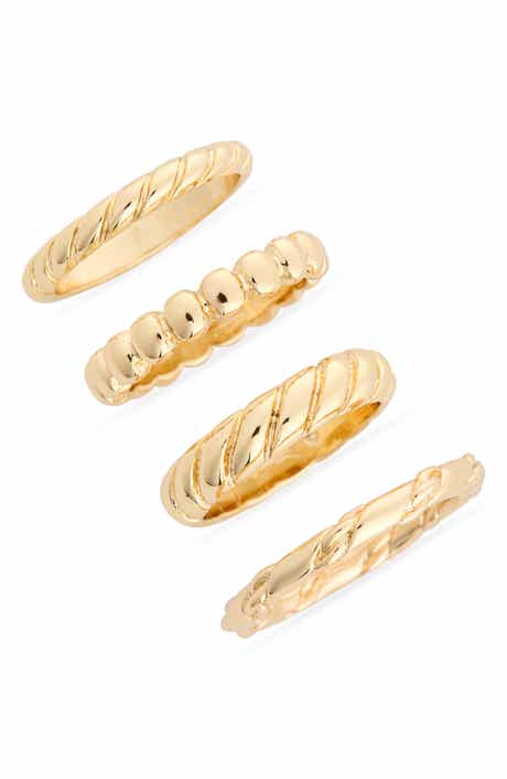NORDSTROM RACK Set of 4 Twisted Band Stackable Rings