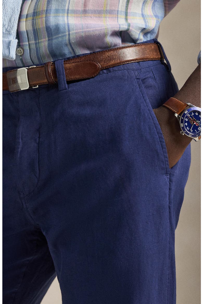 Bedford Classic Fit Linen & Cotton Pants, Alternate, color, DUSTY AZURE