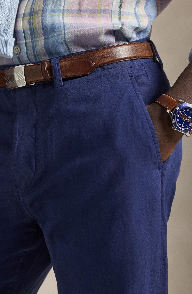 Polo Ralph Lauren Bedford Classic Fit Linen & Cotton Pants, Alternate, color, Dusty Azure