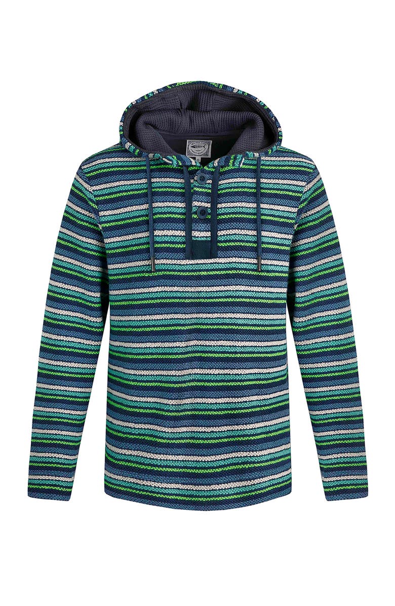 Weird Fish Payson Striped Macaroni Hoodie, Alternate, color, Ensign Blue