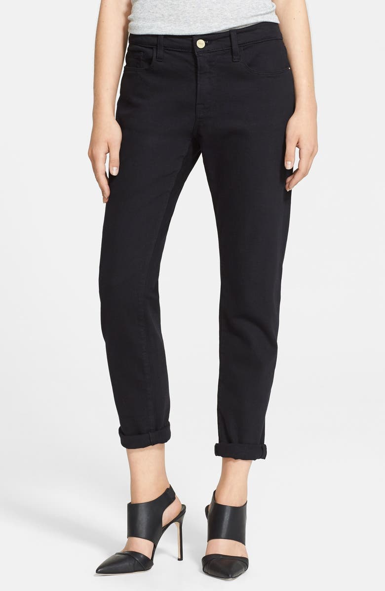 FRAME Denim Le Garcon Boyfriend Jeans, Main, color, Noir