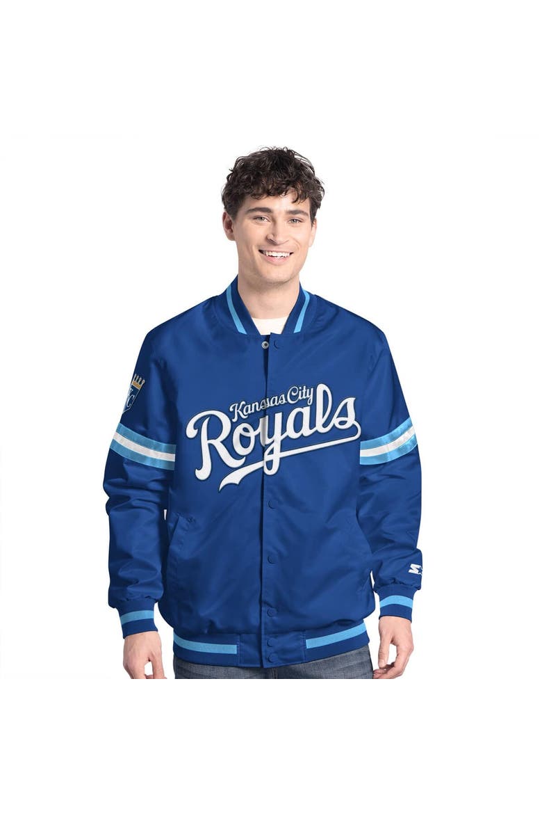 Men's Starter  Royal Kansas City Royals Scout Full-Snap Varsity Jacket, Alternate, color, Royal