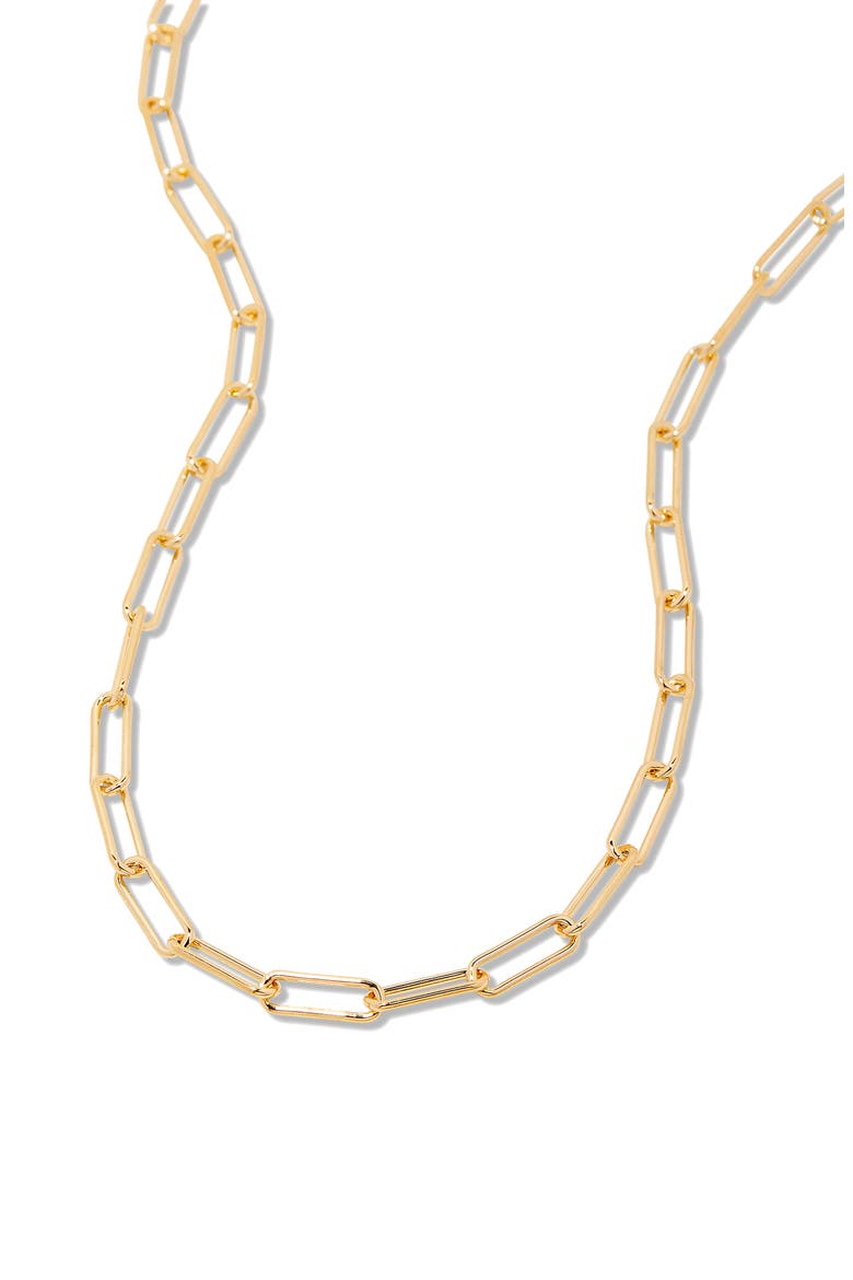 Colette Paper Clip Chain Necklace, Alternate, color, GOLD