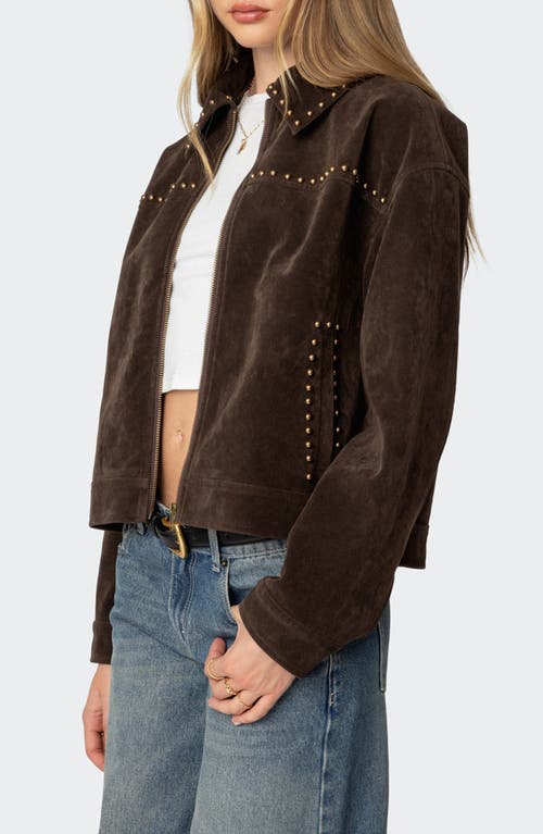 EDIKTED EDIKTED MEMPHIS STUDDED FAUX SUEDE JACKET