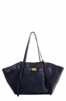 Belted Faux Leather Tote