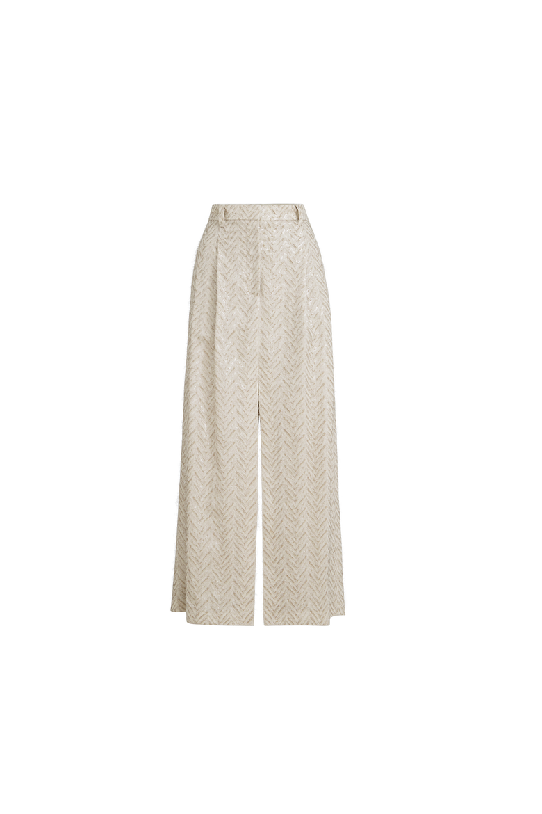 Dazzling chevron embroidery skirt, Alternate, color, Beige