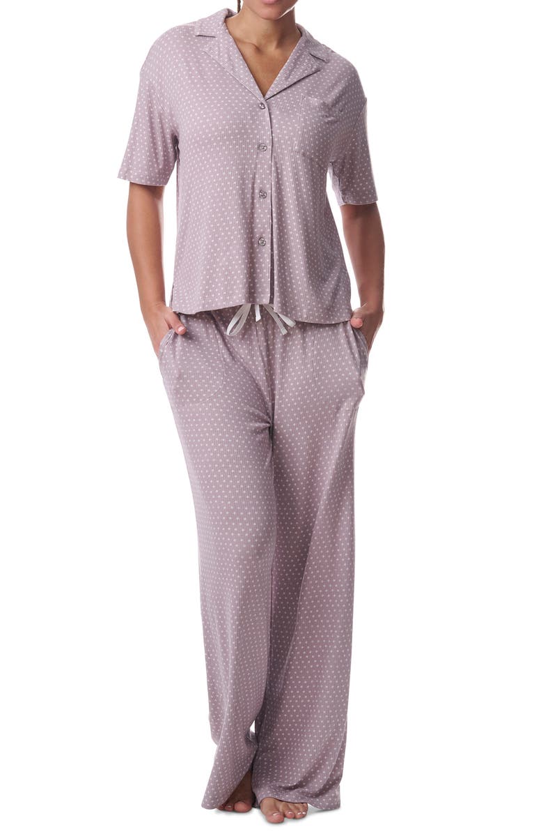 Splendid Print Short Sleeve Pajamas, Alternate, color, 