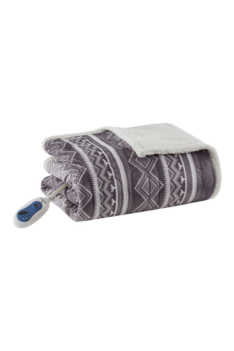 Woolrich Anderson Oversized Heated Throw - 60" x 70", Main, color, GREY