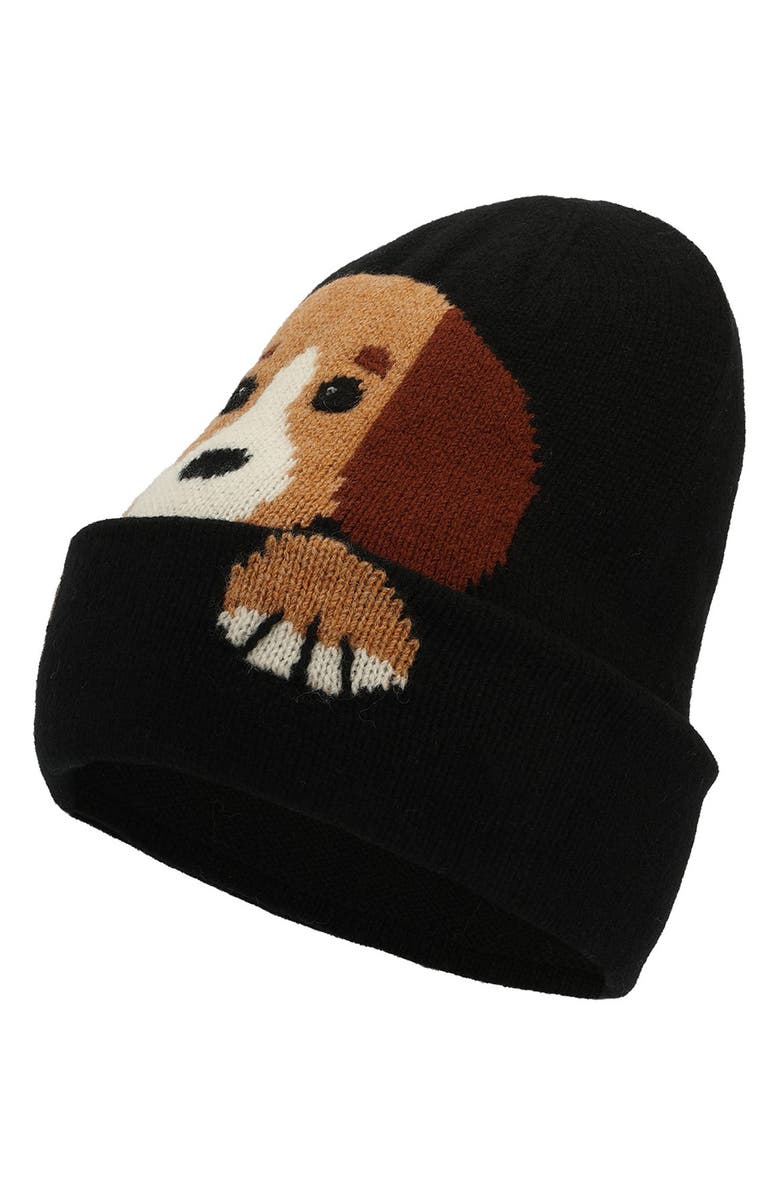 Kate Spade New York All Bark Wool Beanie, Alternate, color, Black