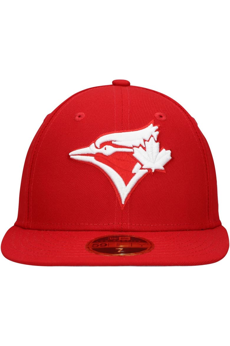 Men's New Era Scarlet Toronto Blue Jays Low Profile 59FIFTY Fitted Hat, Alternate, color, Scarlet
