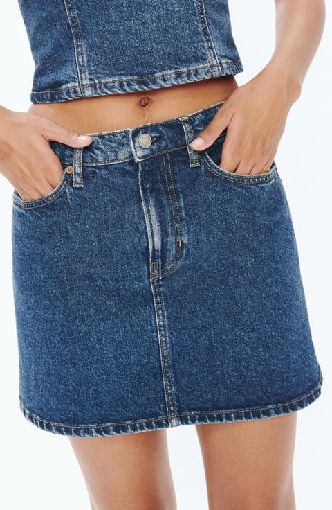 Lydia High Waist Denim Miniskirt