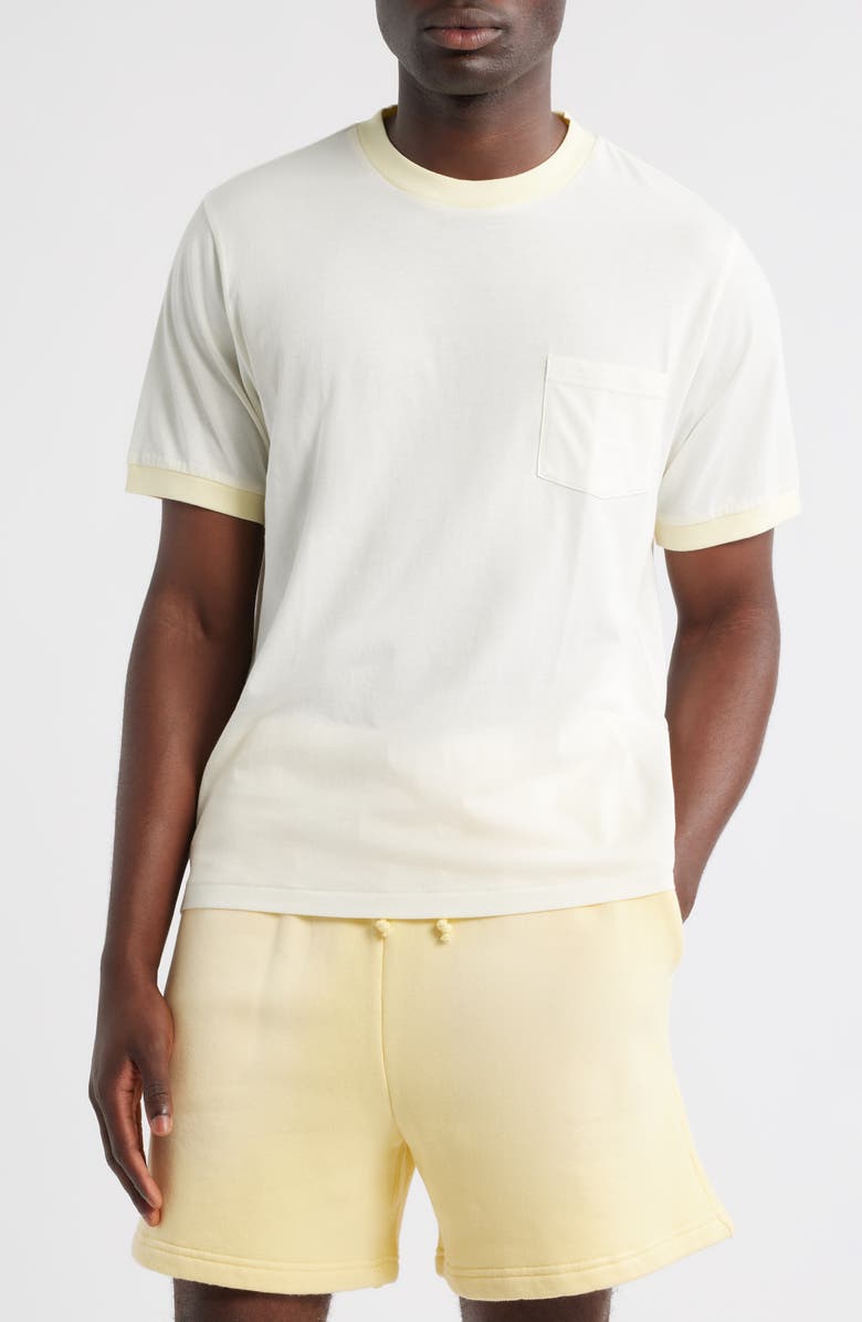 Elwood Pocket Ringer T-Shirt, Main, color, White/ Yellow