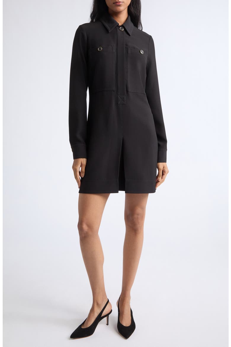 Pryce Long Sleeve Shirtdress, Main, color, BLACK