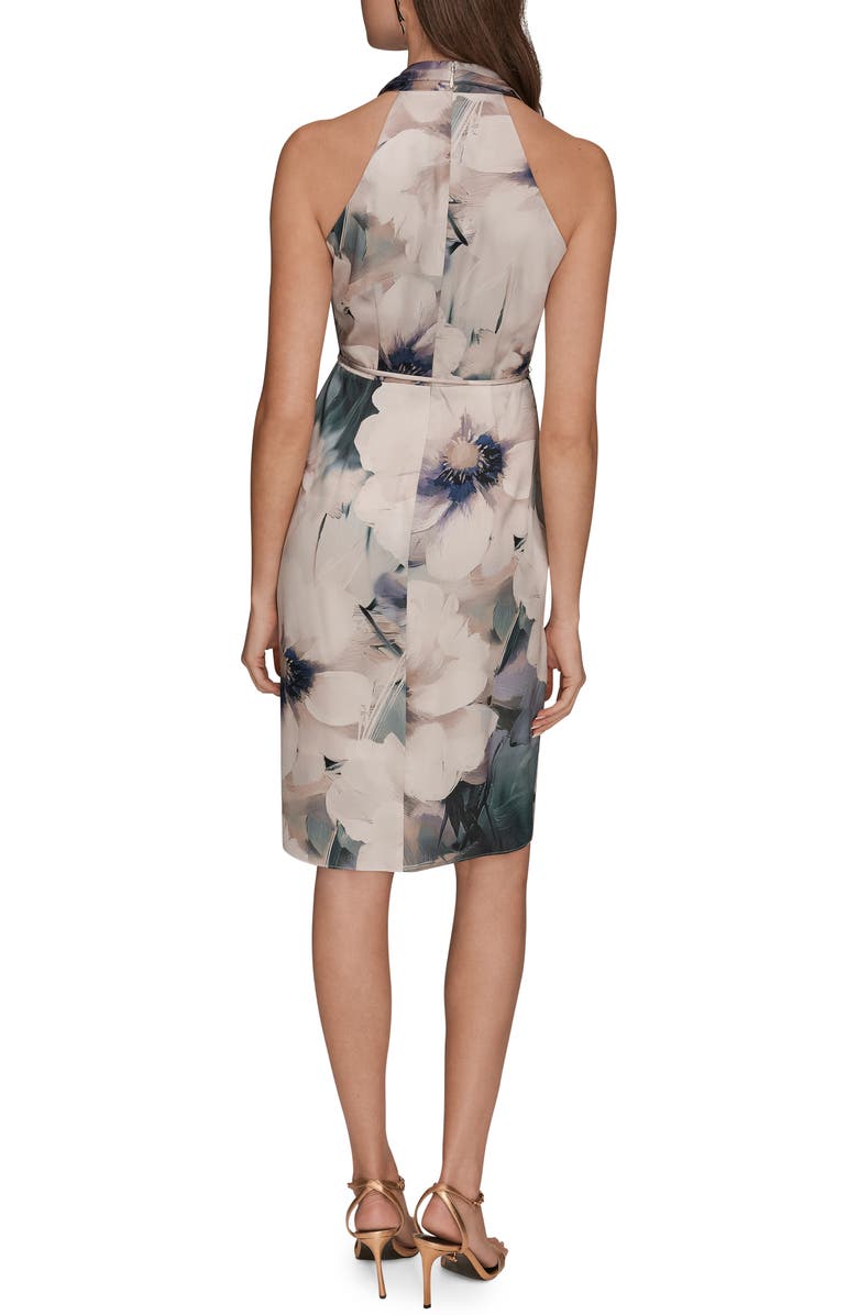 Donna Karan New York Floral Sleeveless Faux-Wrap Dress, Alternate, color, 
