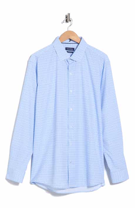 Slim Fit Grid Print Stretch Dress Shirt