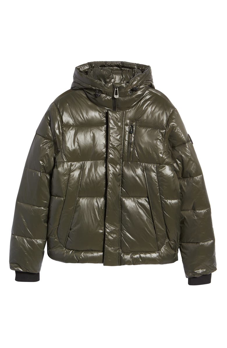 Noize Men's Hank Luxe Shine Puffer Coat, Alternate, color, Olive