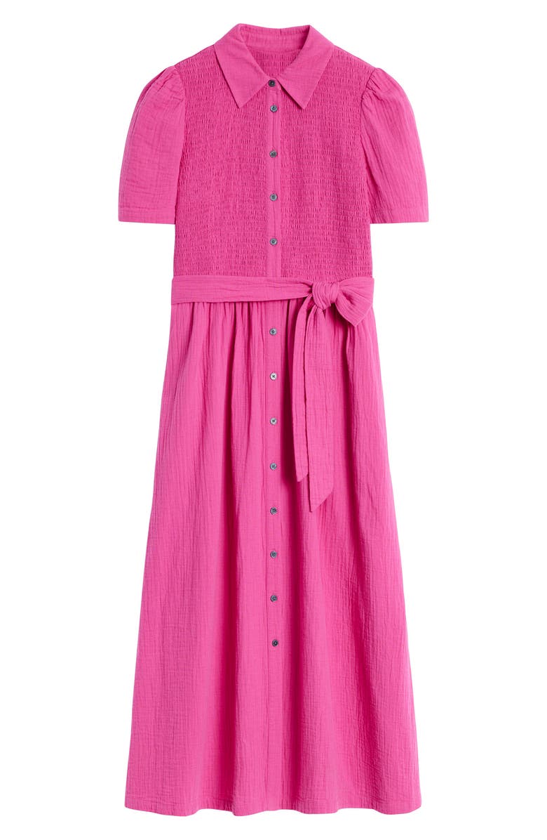 Boden Amber Belted Cotton Midi Dress, Alternate, color, Pink