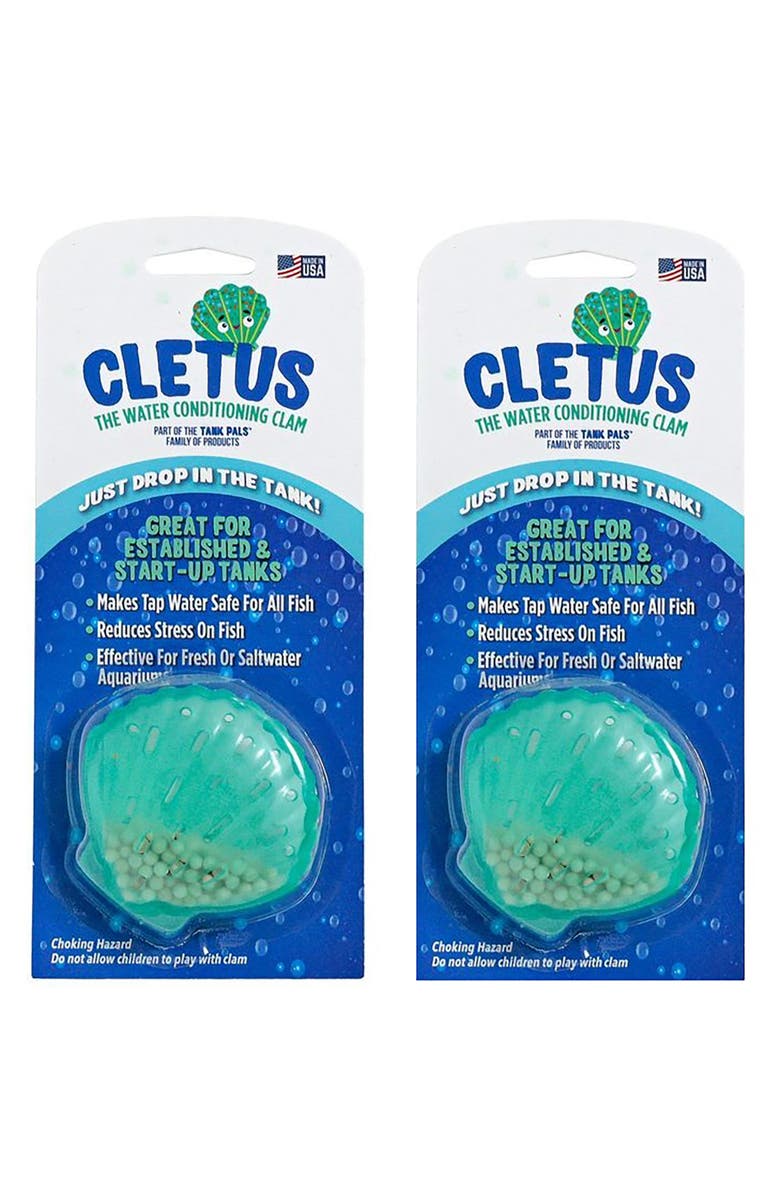 Tank Pals Cletus The Water Conditioning Clam, Main, color, Blue