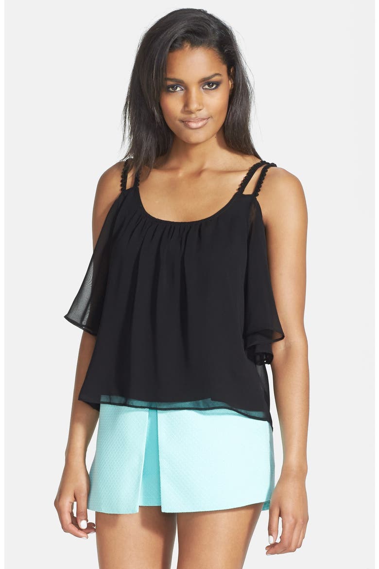 Cold Shoulder Top, Main, color, BLACK