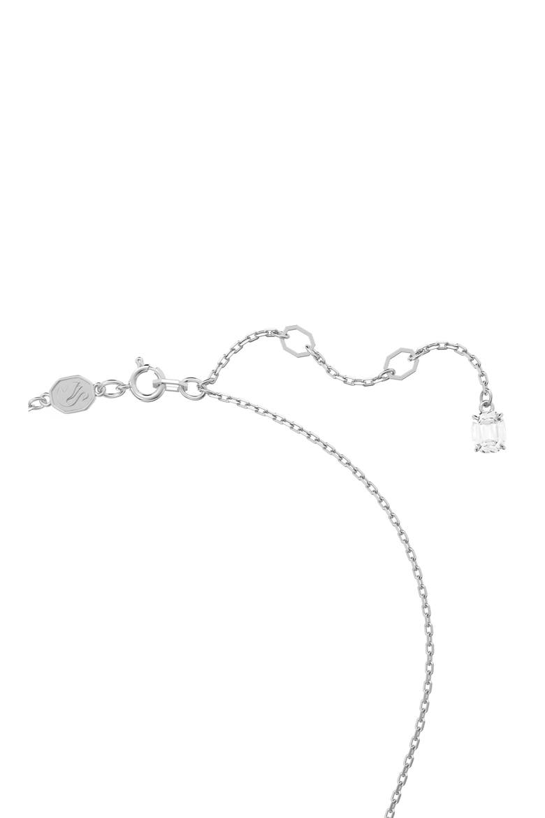 Matrix Woven Crystal Heart Pendant Necklace, Alternate, color, SILVER