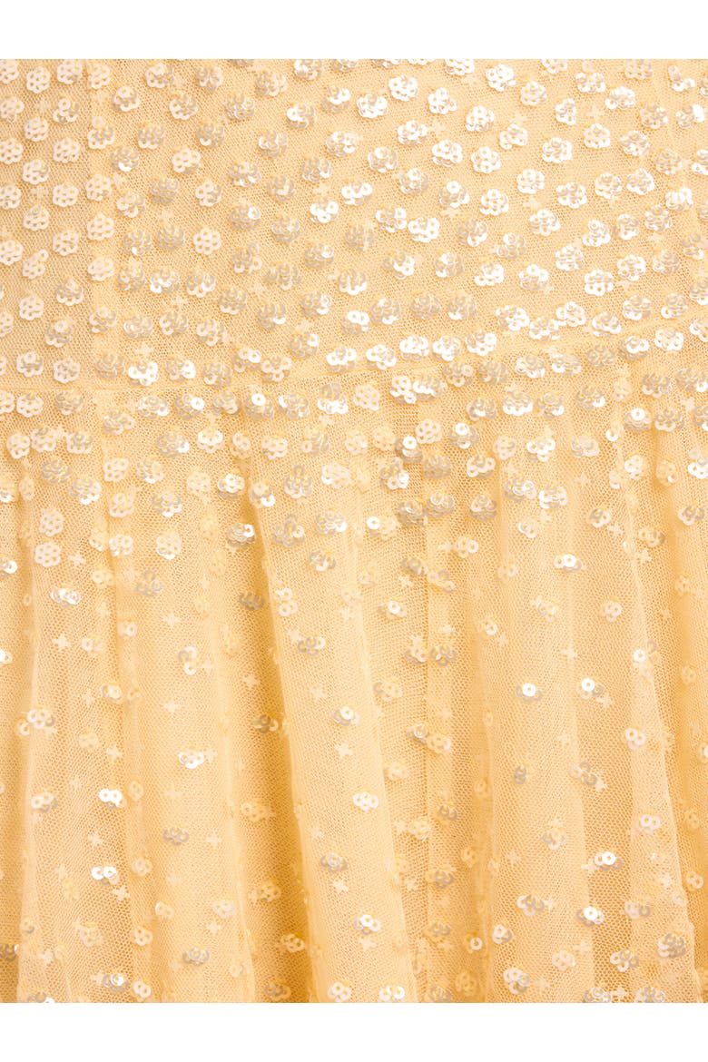 Sunrise Sequin Strapless Cape Dress, Alternate, color, Citron