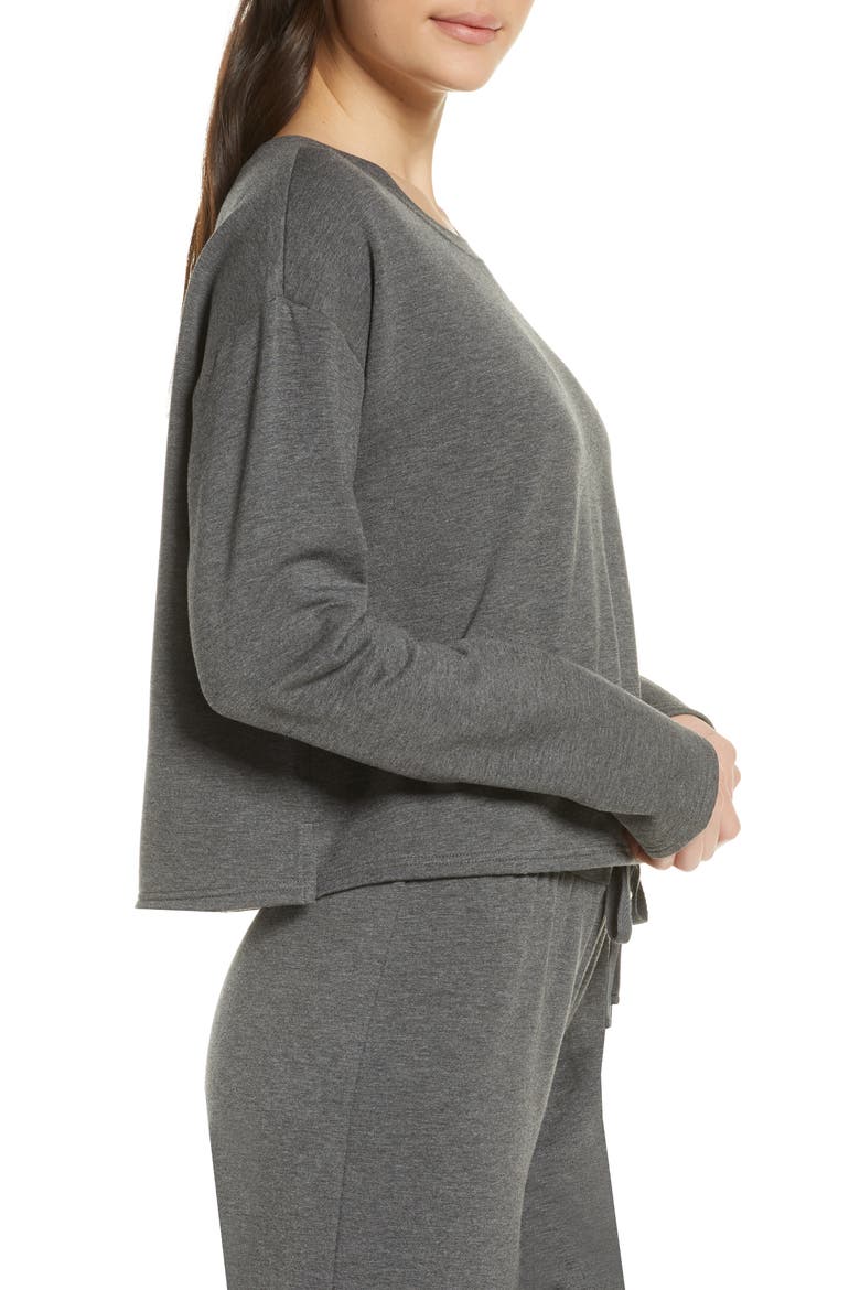All Weekend Crop Sweatshirt, Alternate, color, DARK STEEL HEATHER