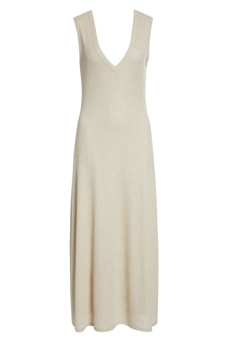 Greta Metallic Rib Dress, Alternate, color, GOLD
