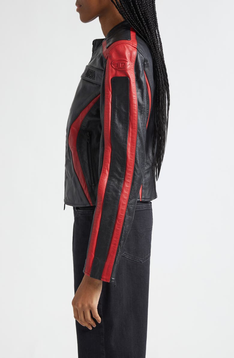 DIESEL<sup>®</sup> L-Ovable Leather BIker Jacket, Alternate, color, Black