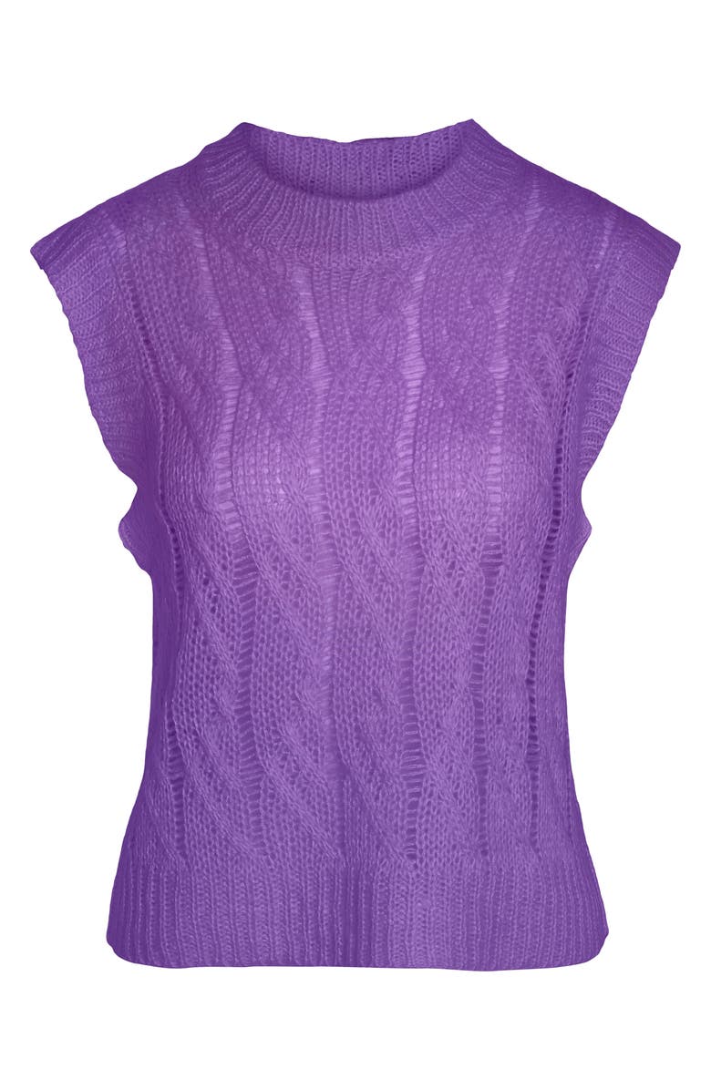 Noisy may Brooke Cable Knit Sleeveless Sweater, Alternate, color,