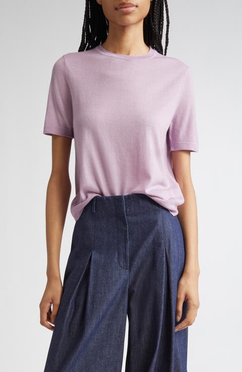 Short Sleeve Cashmere Crewneck Sweater