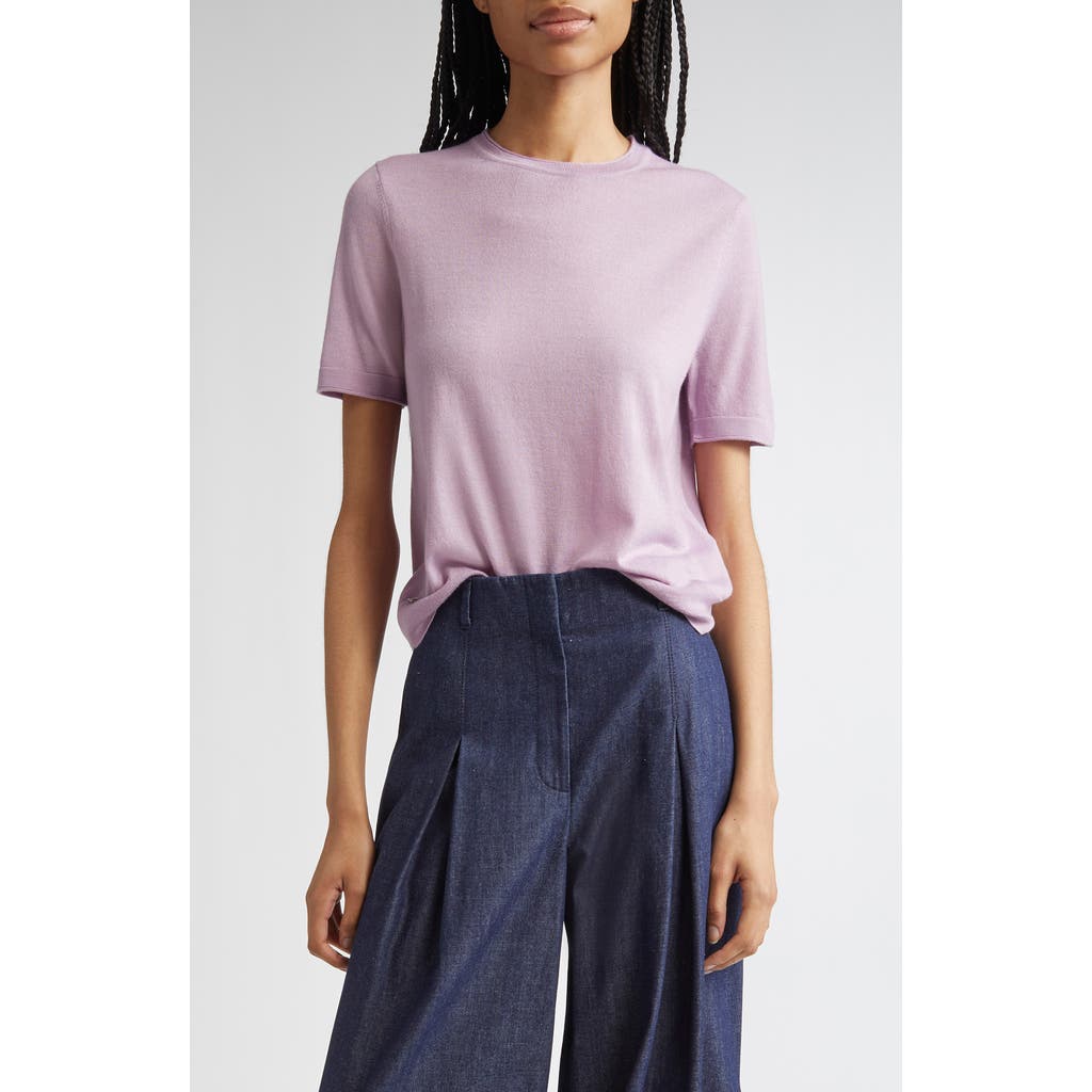 Lafayette 148 New York Short Sleeve Cashmere Crewneck Sweater