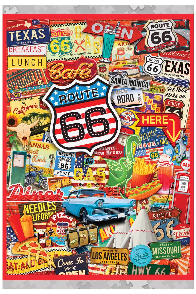 Route 66 1000 Piece Small Jigsaw Puzzle, Alternate, color, Multicolor
