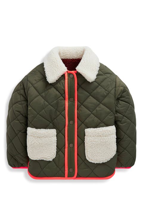Kids' Reversible Quilted Faux Shearling Jacket