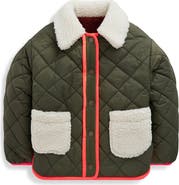 Mini Boden Kids' Reversible Quilted Faux Shearling Jacket