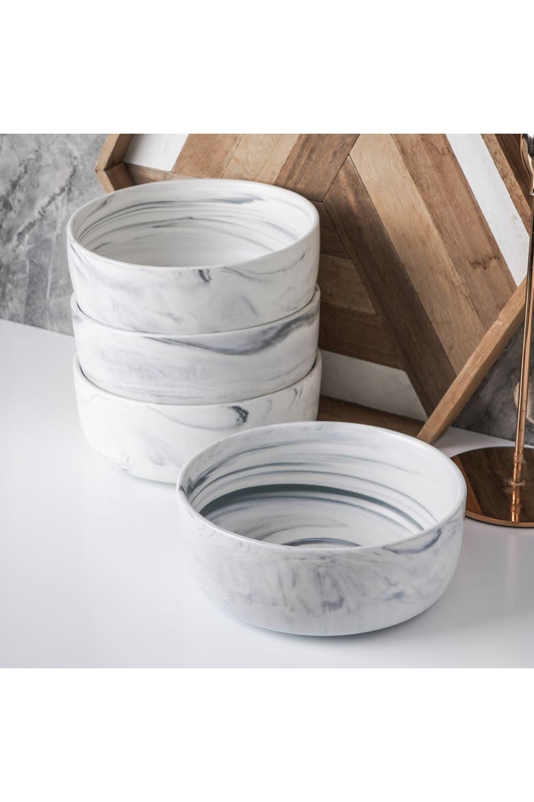 Brighton Porcelain 4-Piece Bowl Set, Alternate, color, Gray