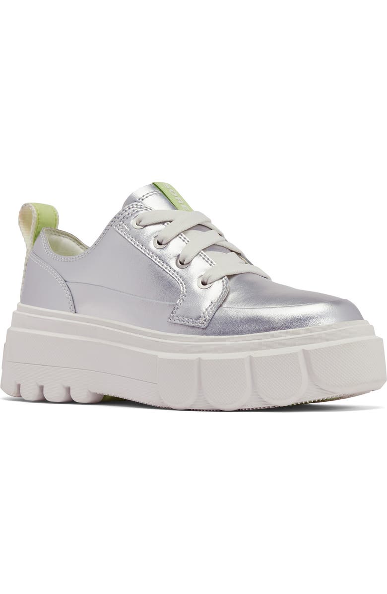 SOREL Caribou X Waterproof Platform Sneaker, Main, color, Sea Salt/ Luminous Lime