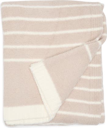 Barefoot Dreams CozyChic Placed Fringe Blanket, Throw deals Blanket, Cream-45”x60”