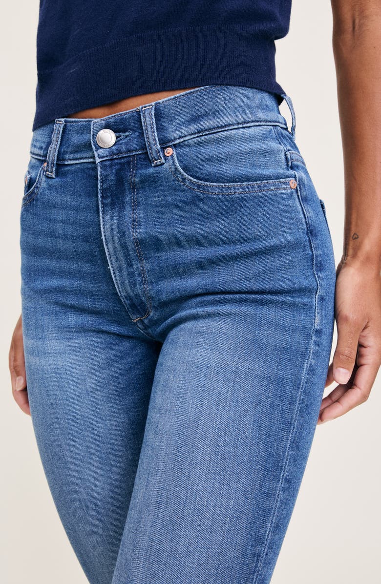 DL1961 Bridget Instasculpt High Waist Raw Hem Ankle Bootcut Jeans, Alternate, color, Palm Springs Dl Airbrushed