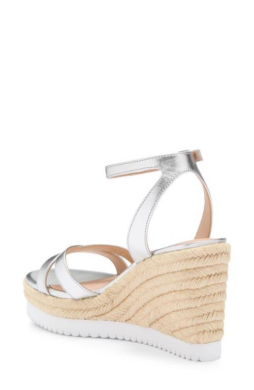 Stuart Weitzman Catlina Espadrille Wedge Sandal In Silver