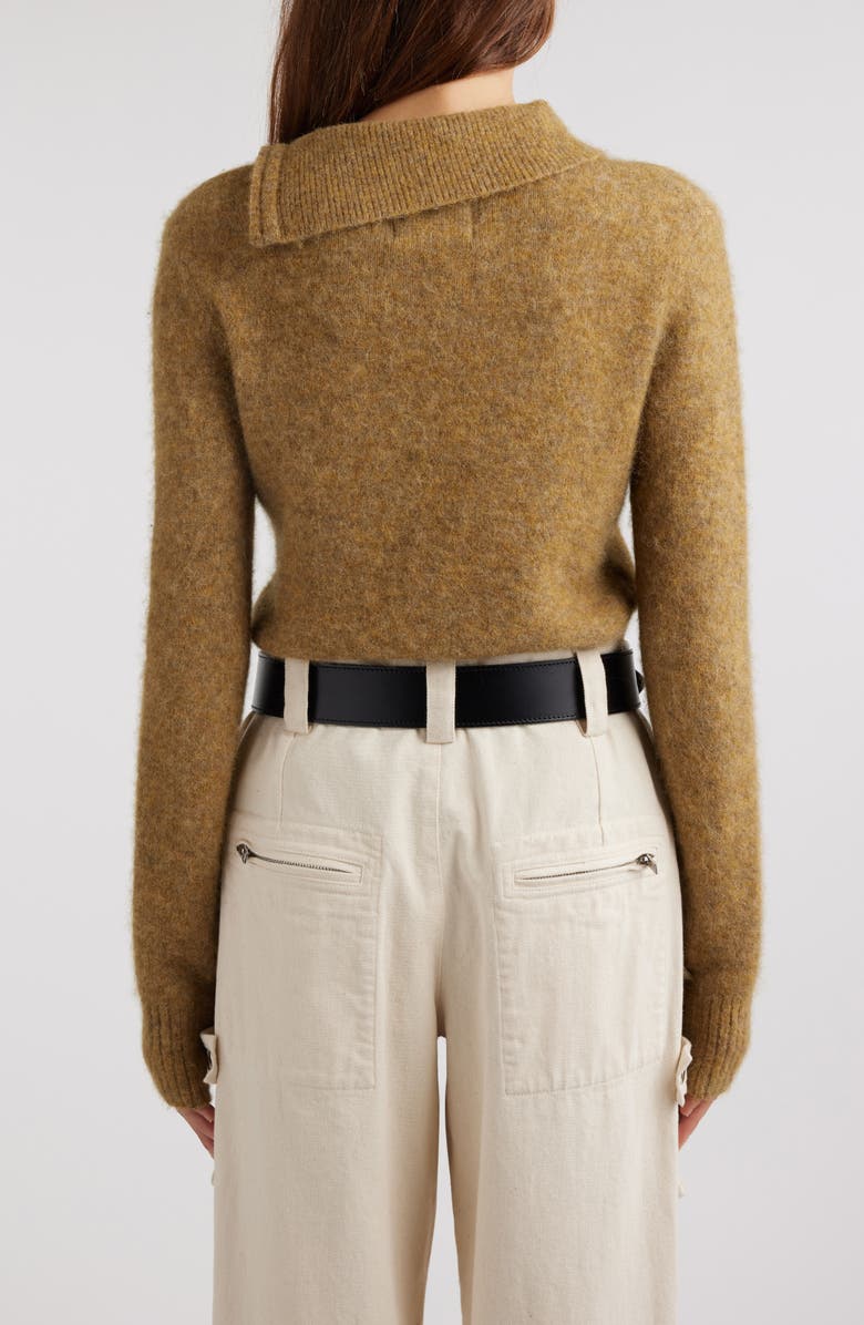 Isabel Marant Étoile Odelle Alpaca Blend Zip Shoulder Sweater, Alternate, color, Honey