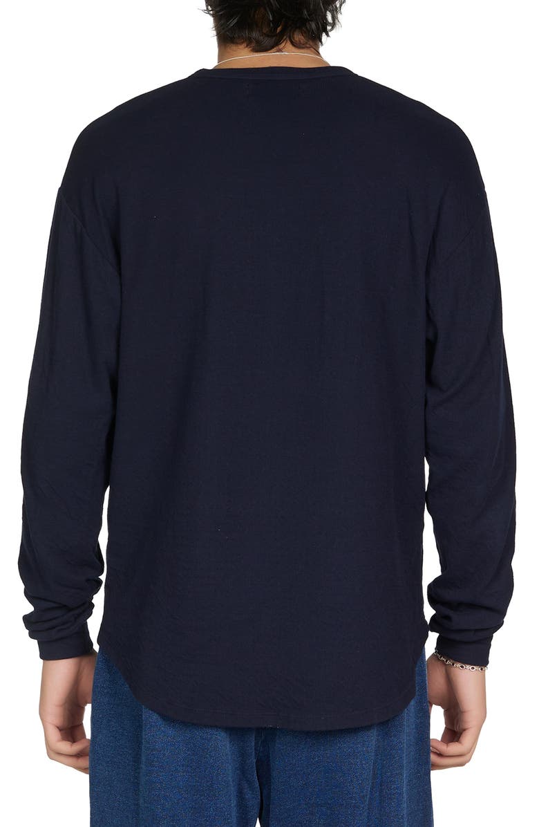 Les Tien Double Jersey Baseball Hem Tee, Alternate, color, Navy