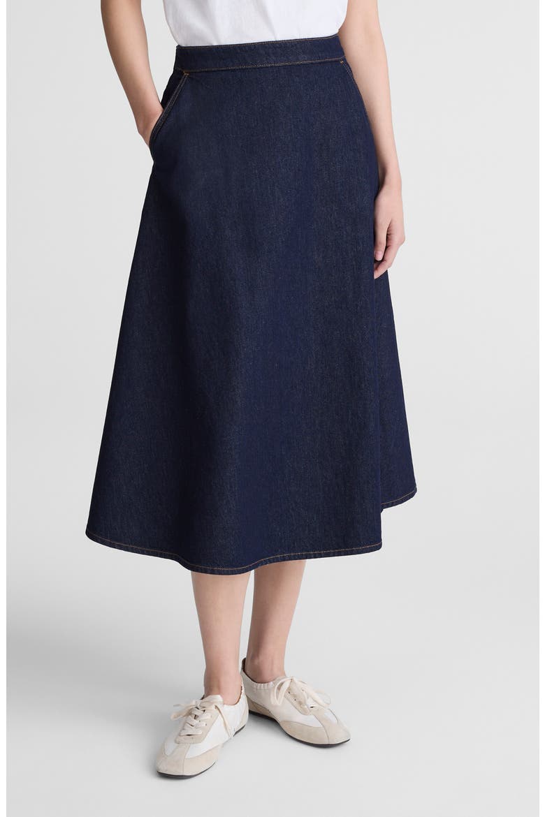 Organic Cotton Denim Midi Skirt, Main, color, RINSE WASH