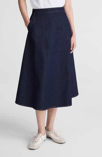 Organic Cotton Denim Midi Skirt