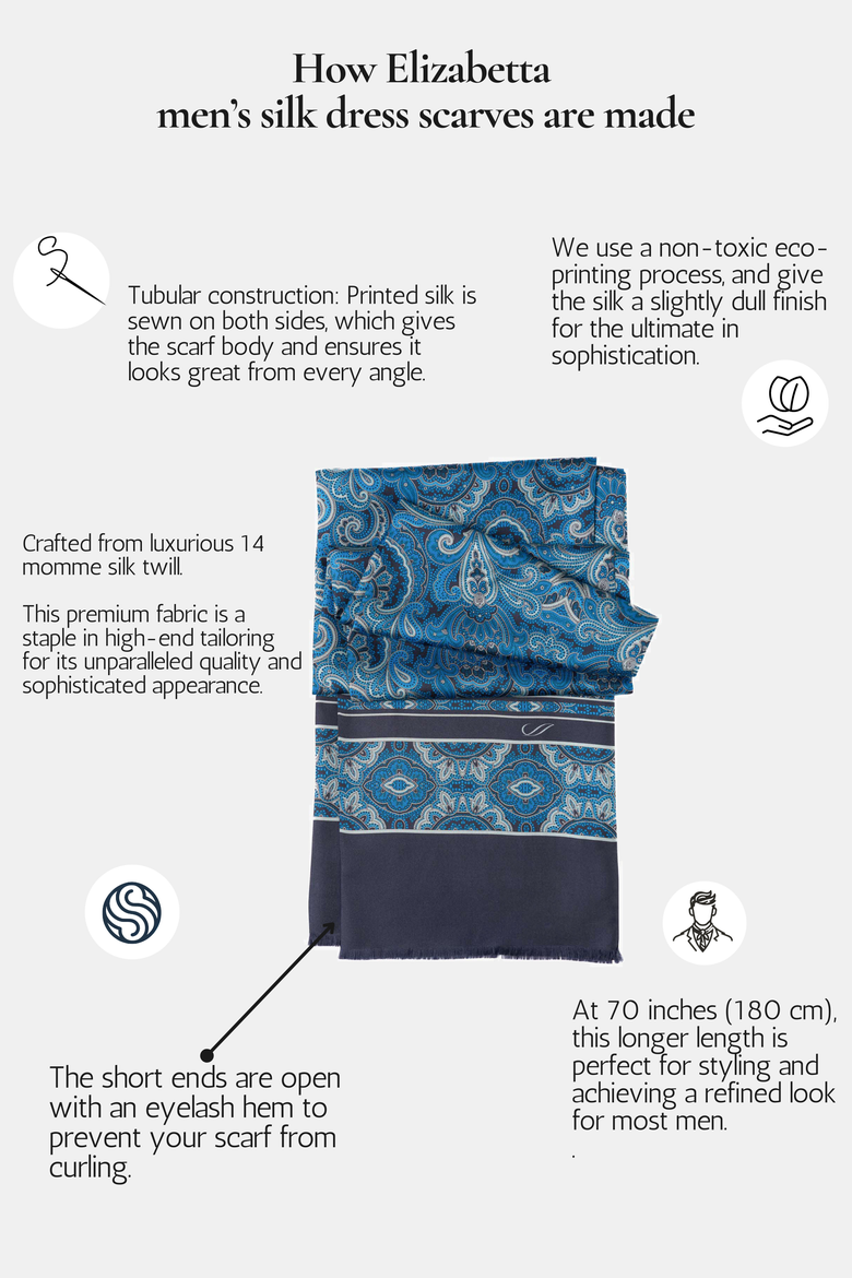 Pasquino - Silk Scarf for Men, Alternate, color, Navy
