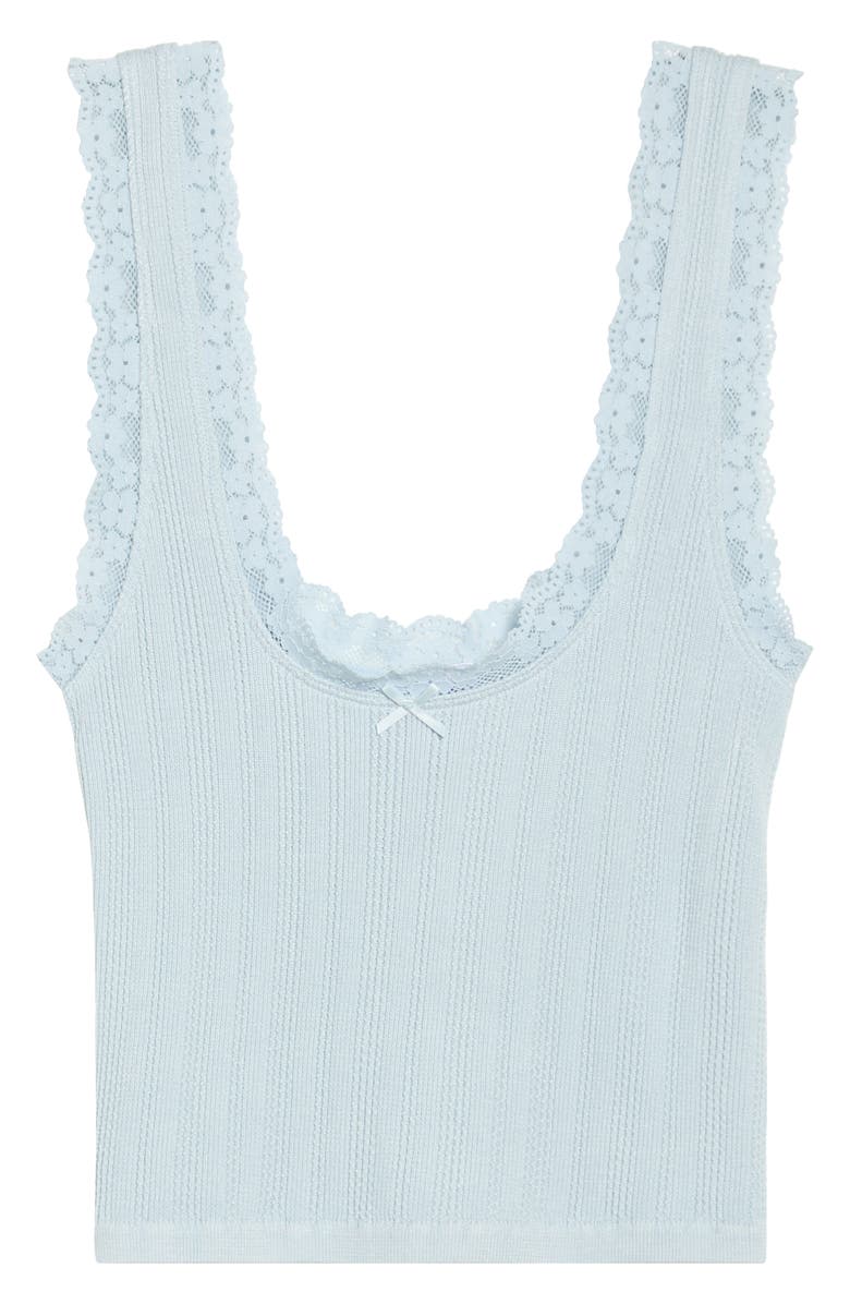 Florence by Mills Lace Trim Crop Tank, Alternate, color, Powder Blue