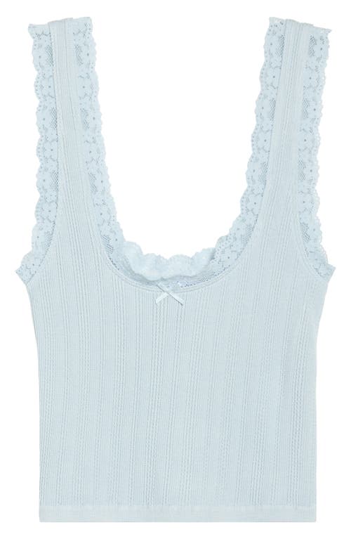 Florence By Mills Lace Trim Crop Tank In Blue