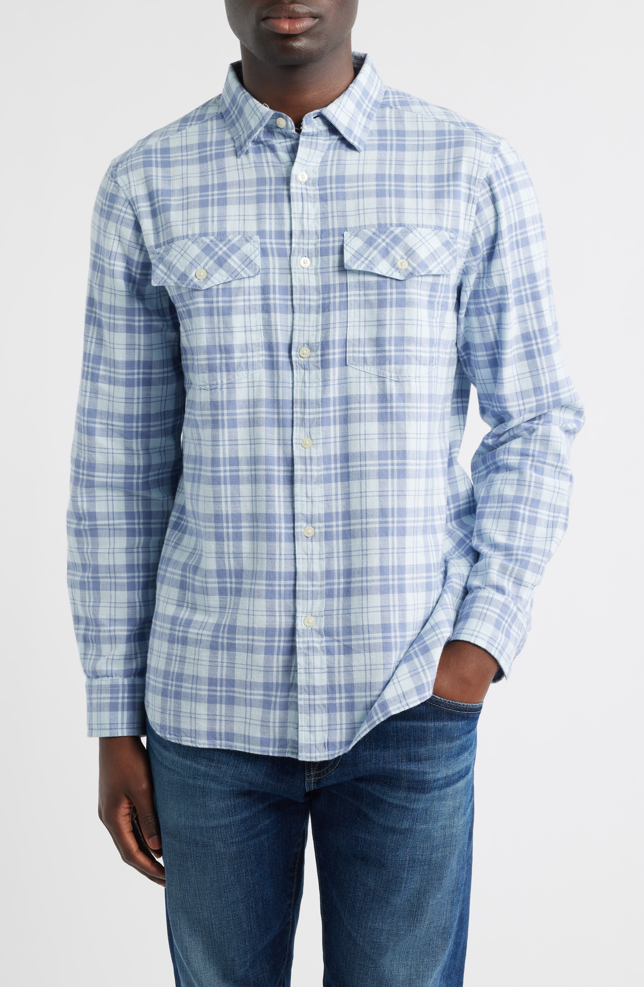 Hummock Pond Regular Fit Plaid Cotton Button-Up Shirt - image 3
