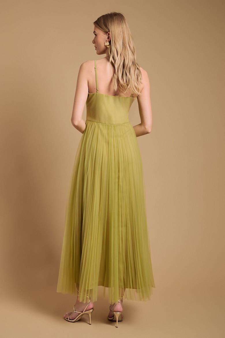 Corset Detail Maxi Dress, Alternate, color, Soft Lime