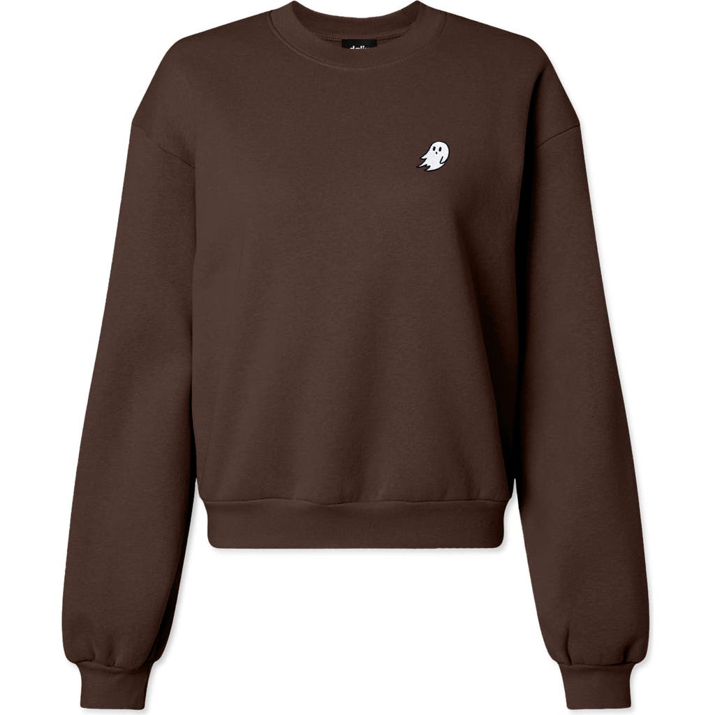 Dalix Ghost Relaxed Sweatshirt In Brown