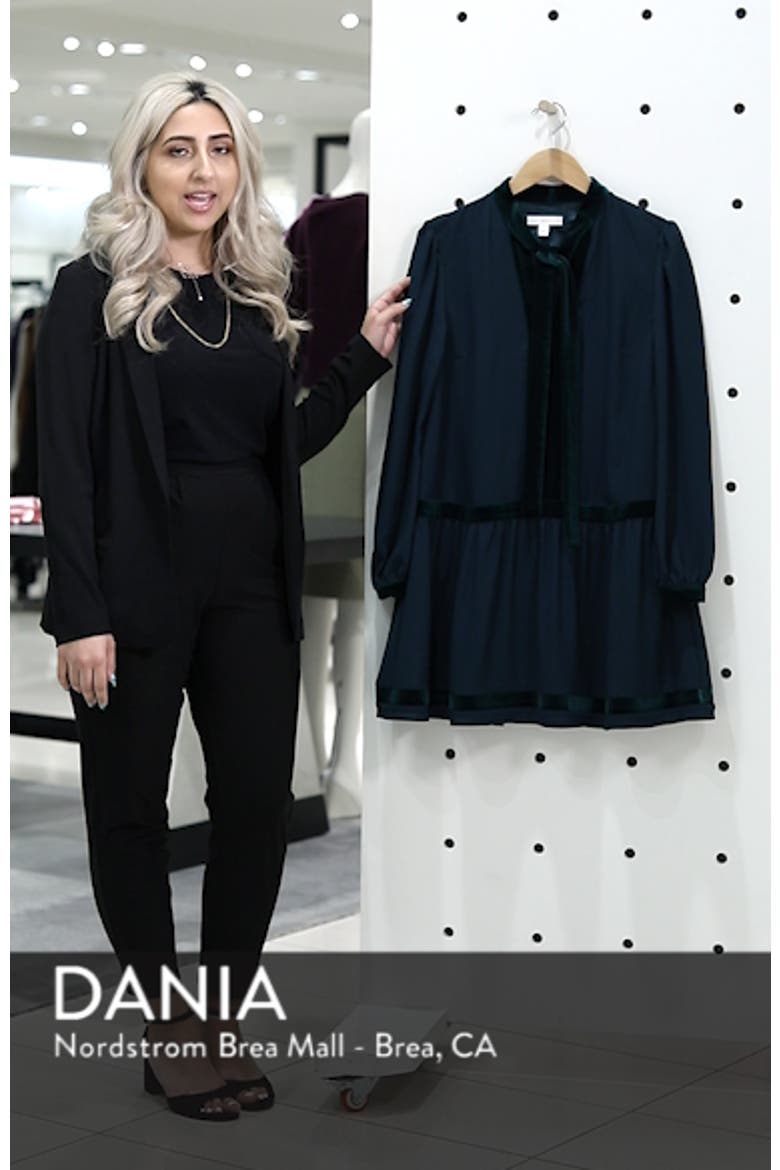 Velvet Trim Tie Neck Dress video